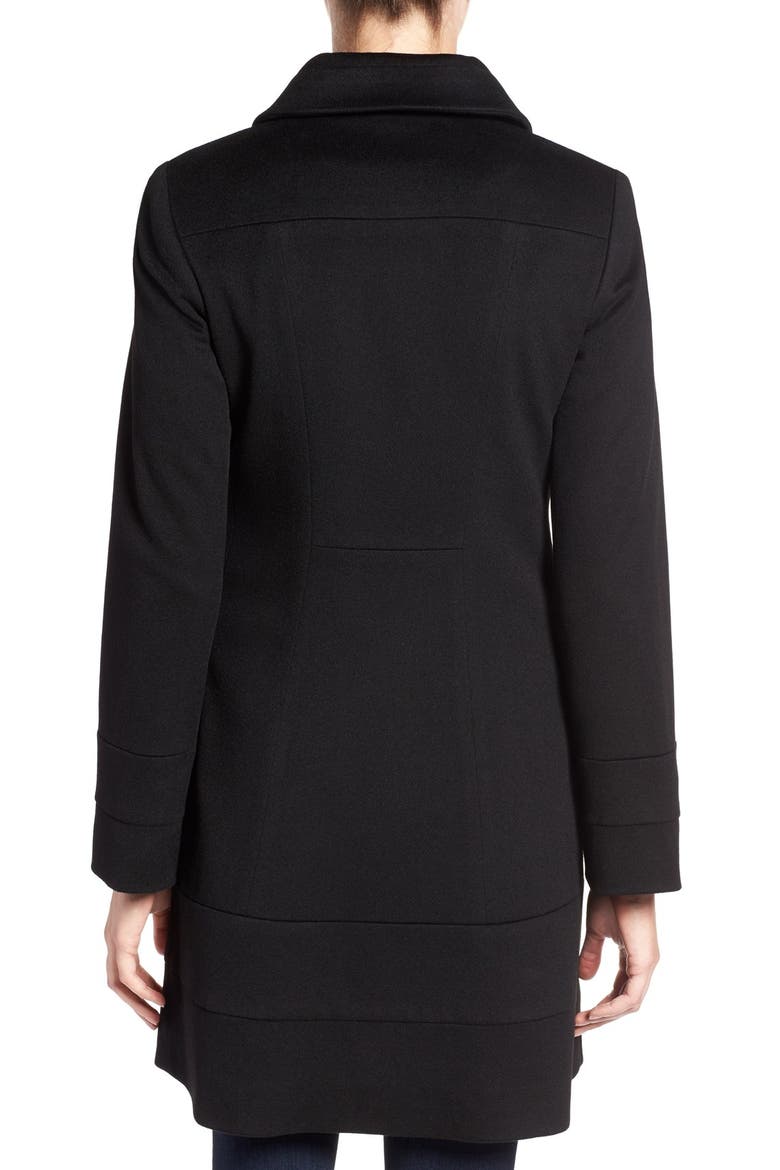 Fit & Flare Wool Coat, Alternate, color, BLACK