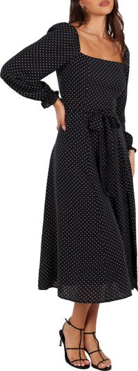 Ettie Polka Dot Long Sleeve Midi Dress