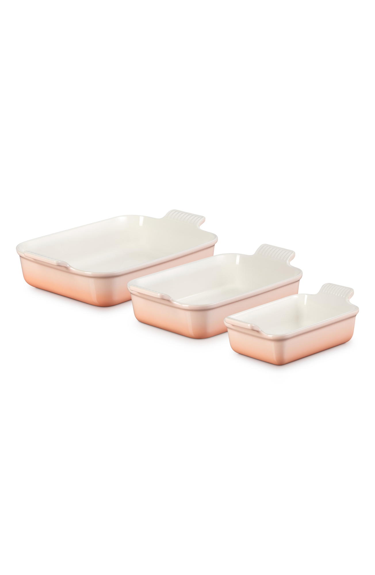 Le Creuset The Heritage Set of 3 Rectangular Baking Dishes - Peche