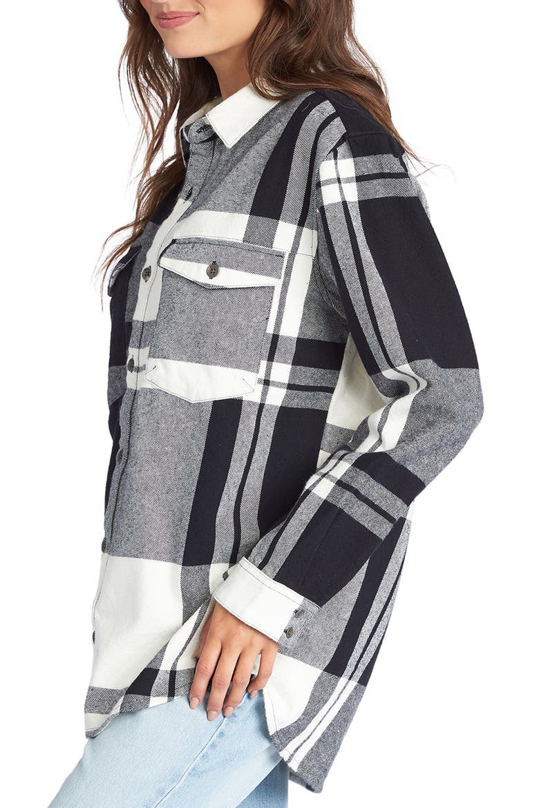 Let It Go Relaxed Fit Cotton Flannel Shirt, Alternate, color, ANTHRACITE CHECKIN IN