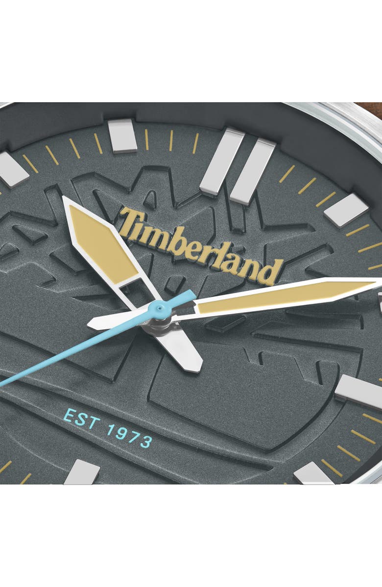 Timberland Rambush Leather Strap Watch, 42mm, Alternate, color, 