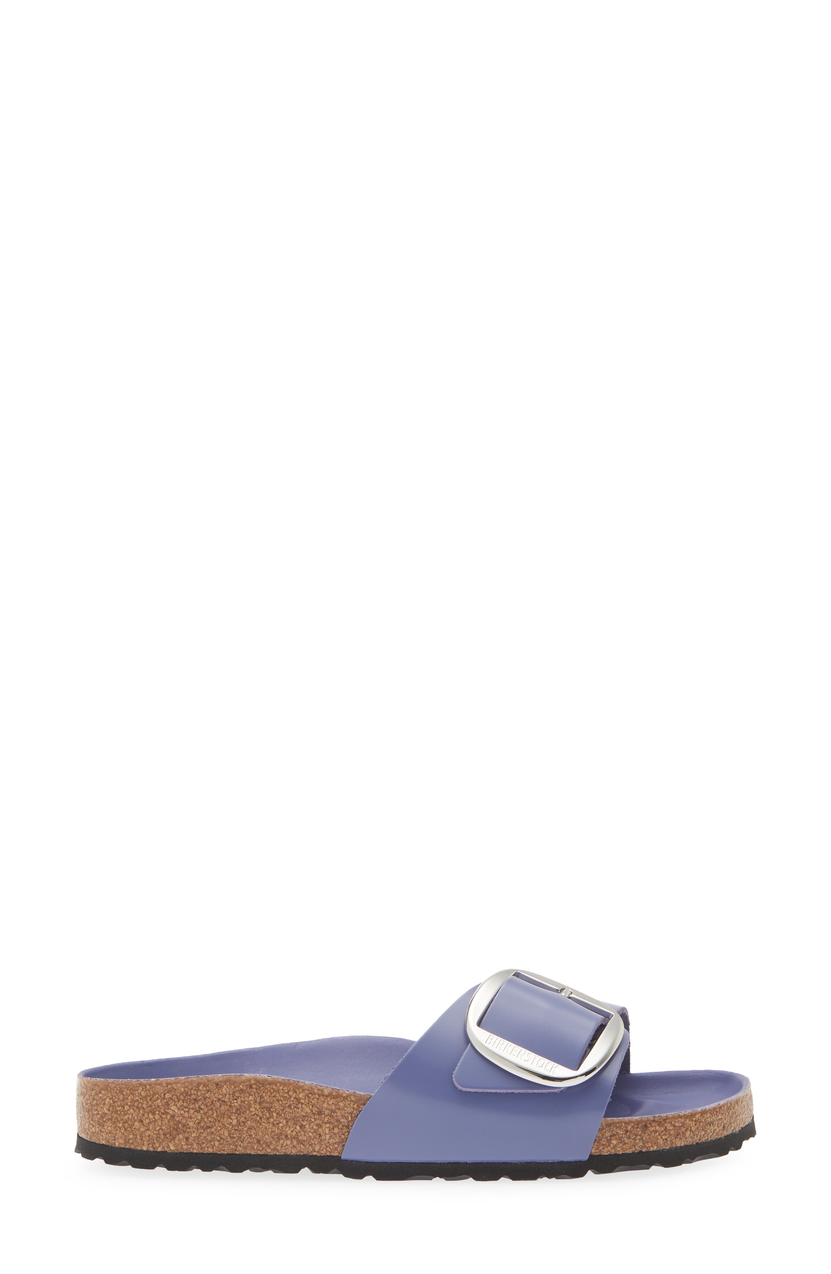 Madrid Big Buckle Slide Sandal, Alternate, color, PURPLE DUSK HIGH SHINE