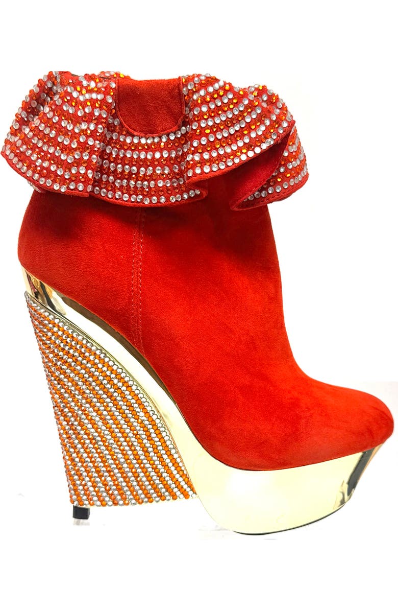 LADY COUTURE Venice Platform Wedge Bootie, Alternate, color, Red