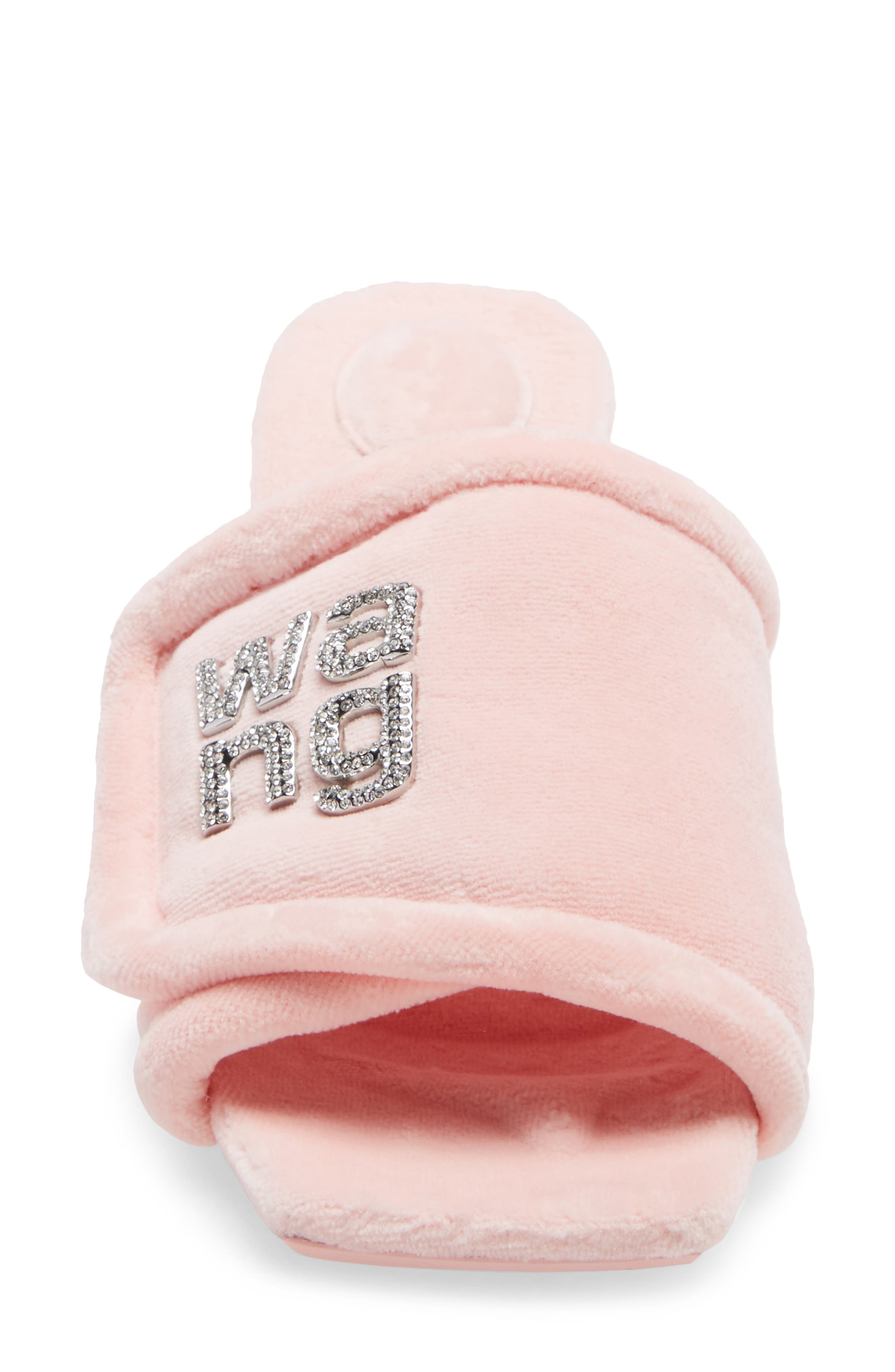 Alexander Wang Jessie Padded Crystal Logo Sandal, Alternate, color, 