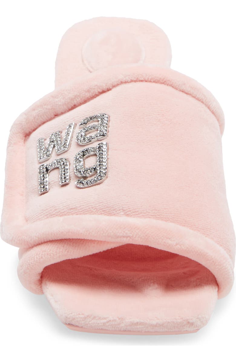 Alexander Wang Jessie Padded Crystal Logo Sandal, Alternate, color,