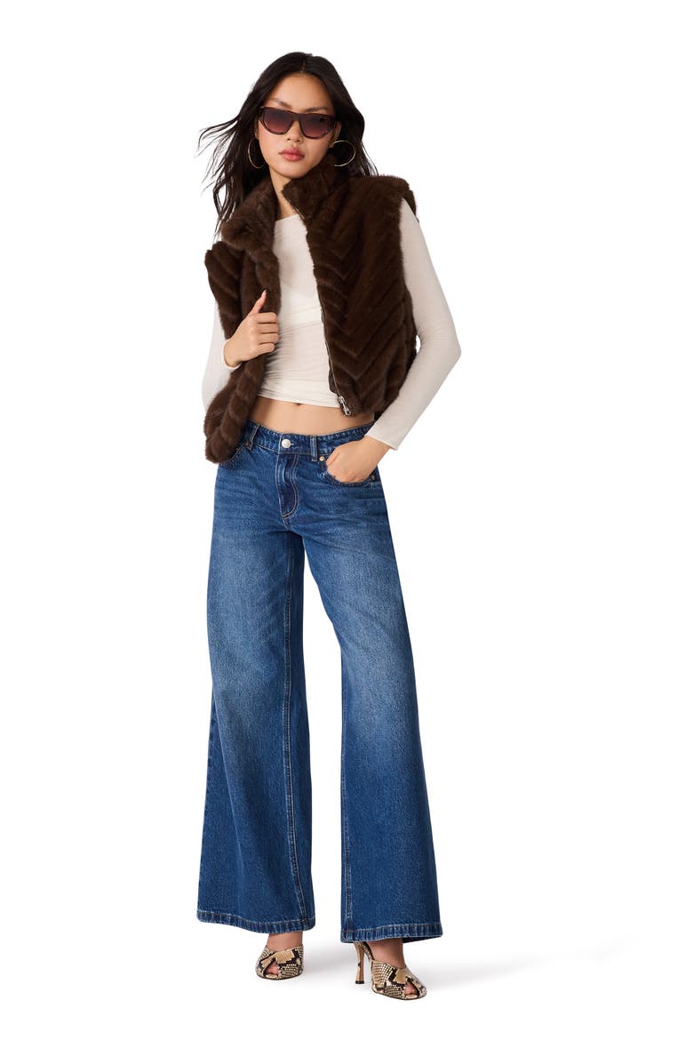 Luxie Faux Fur Vest, Alternate, color, DARK ESPRESSO