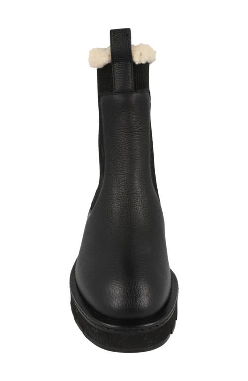 Ferragamo Rook Genuine Shearling Trim Leather Boot In Black