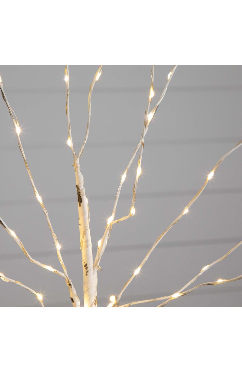 NEARLY NATURAL 2-ft Pre-Lit Artificial White Birch Tree with 60 Warm White LED Lights, Alternate, color, White