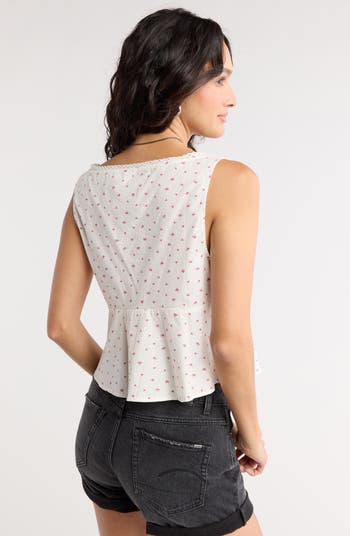 Tie Front Cotton Tank Top