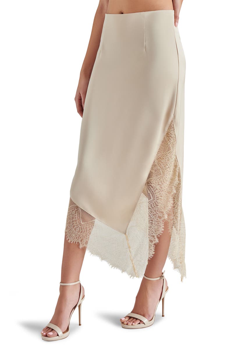 Steve Madden Carrie Anne Satin & Lace Skirt, Alternate, color, 