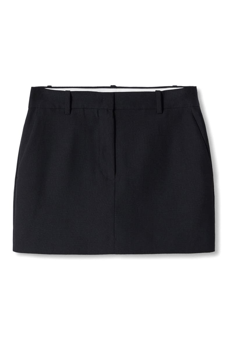 Wool Blend Straight Miniskirt, Alternate, color, BLACK