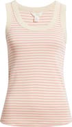 Caslon® Scoop Neck Rib Cotton Tank