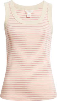 Caslon® Scoop Neck Rib Cotton Tank