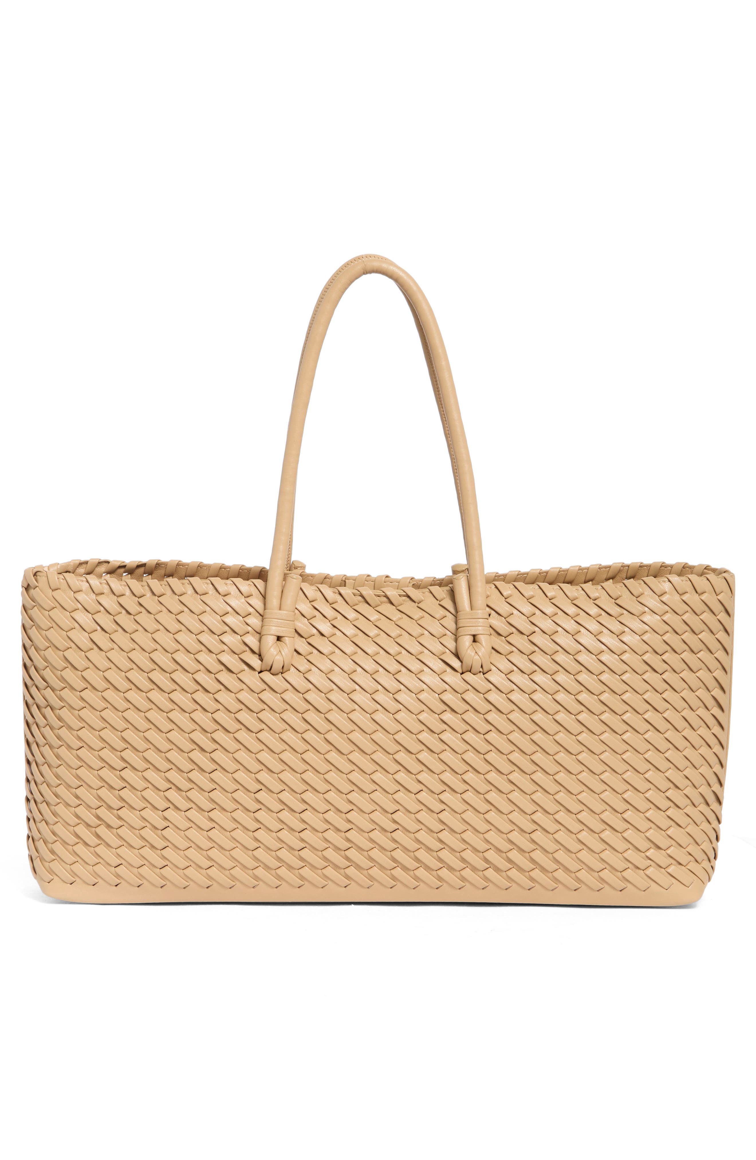Woven Stitch Shoulder Bag, Alternate, color, NATURAL