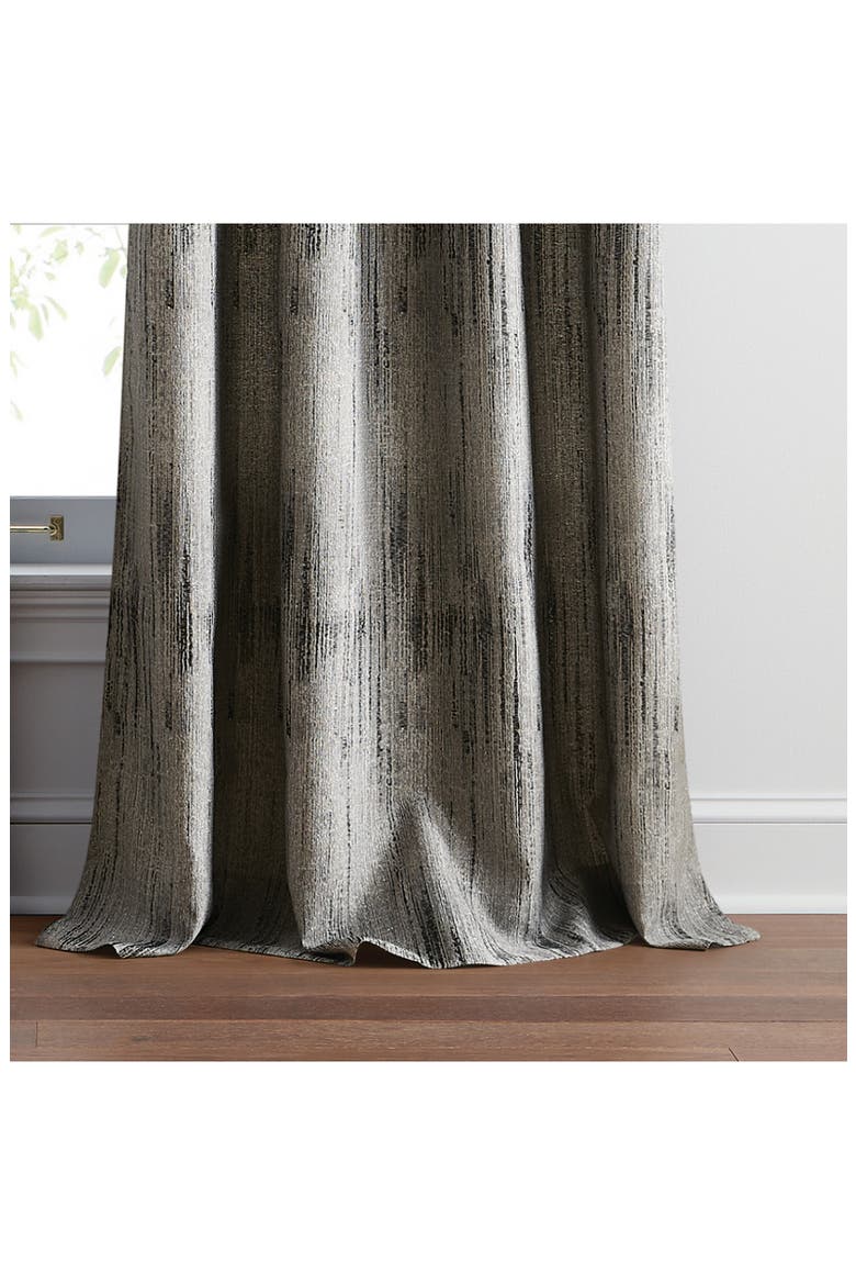 Basalt Jacquard Set of 2 Grommet Top Curtain Panels, Alternate, color, BLACK ICE