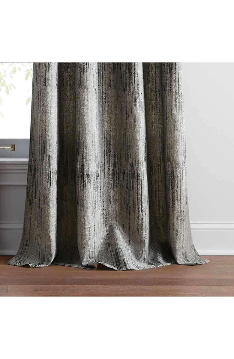 DKNY Basalt Jacquard Set of 2 Grommet Top Curtain Panels, Alternate, color, Black Ice
