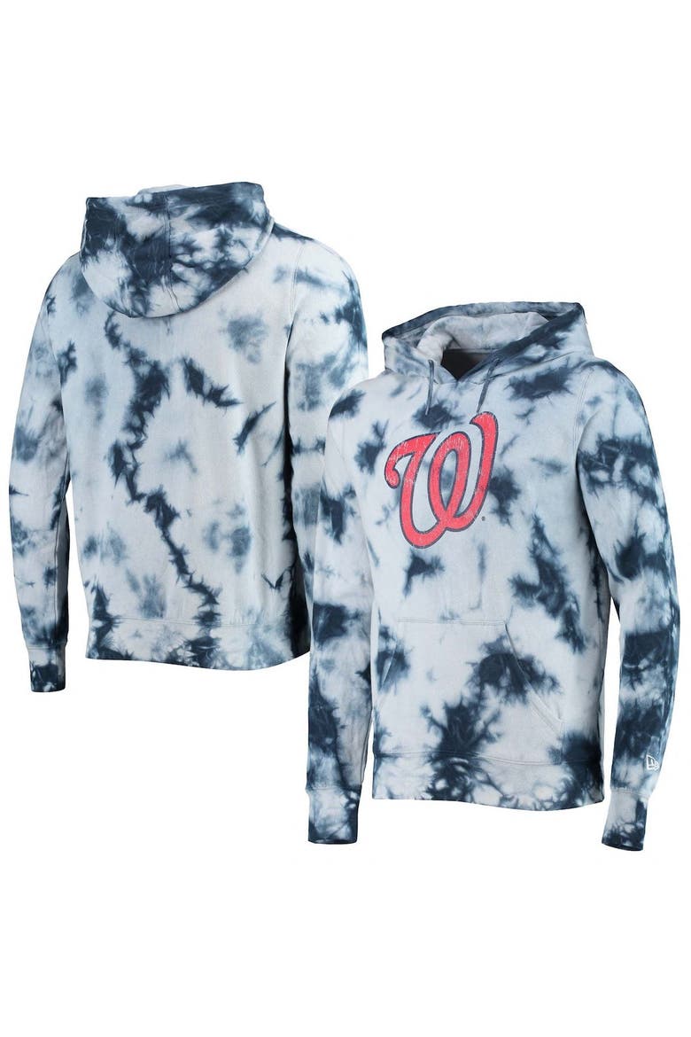 Men's New Era Navy Washington Nationals Tie-Dye Pullover Hoodie, Main, color, Navy