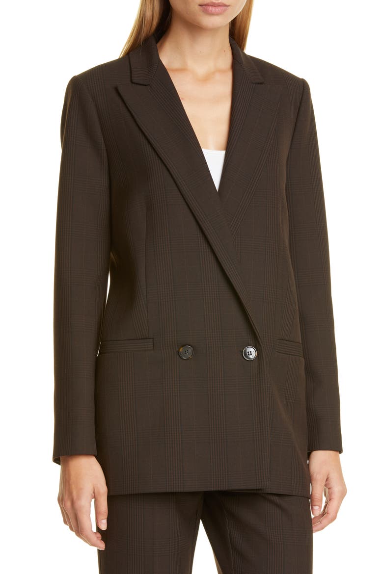 Check Suiting Blazer, Alternate, color, MOLE