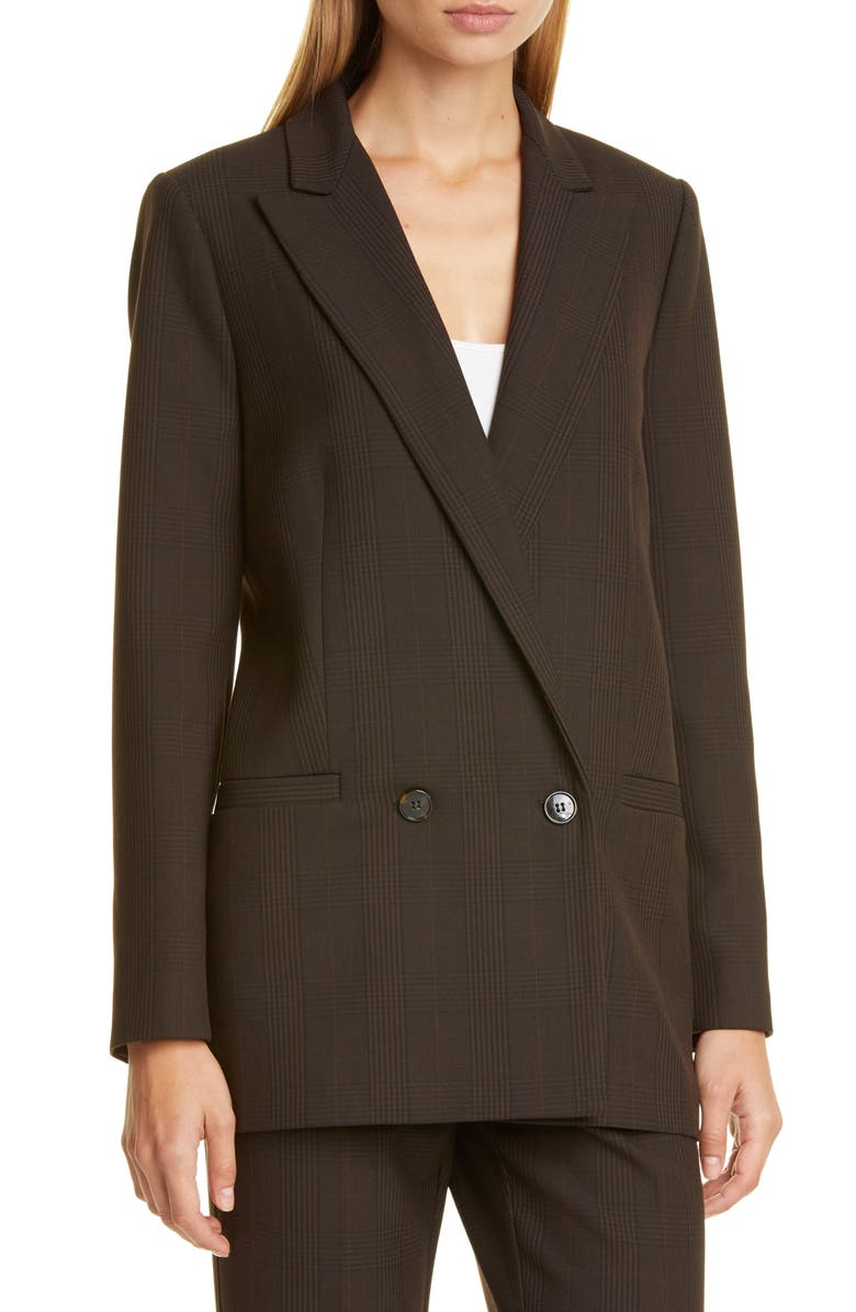 Ganni Check Suiting Blazer, Alternate, color, 