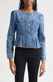 Veronica Beard Zahara Peplum Denim Jacket