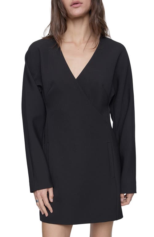 Rebecca Minkoff Blakely Sculpted Long Sleeve Minidress In True Black