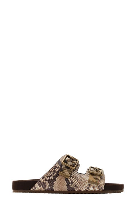 Urchin Snakeskin Embossed Slide Sandal (Women)
