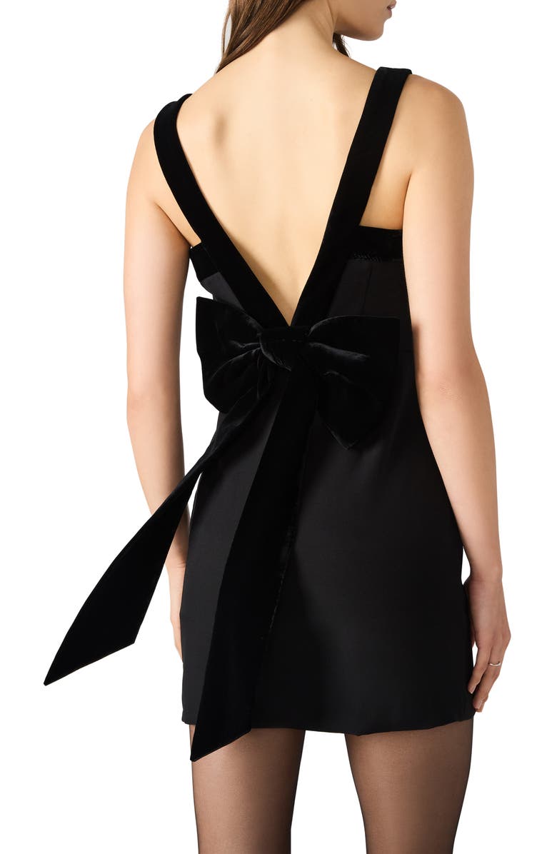 Steve Madden Valory Velvet Bow Minidress, Alternate, color, Black
