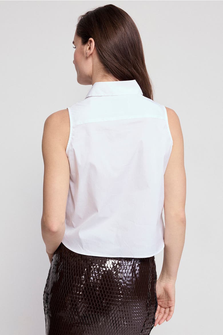The Boxy Cropped Sleeveless Shirt, Alternate, color, White