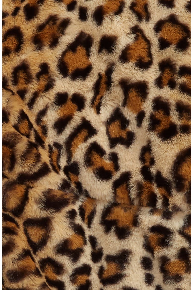 Kids' Leopard Print Faux Fur Half Zip Jacket, Alternate, color, TAN DALE CHEETAH