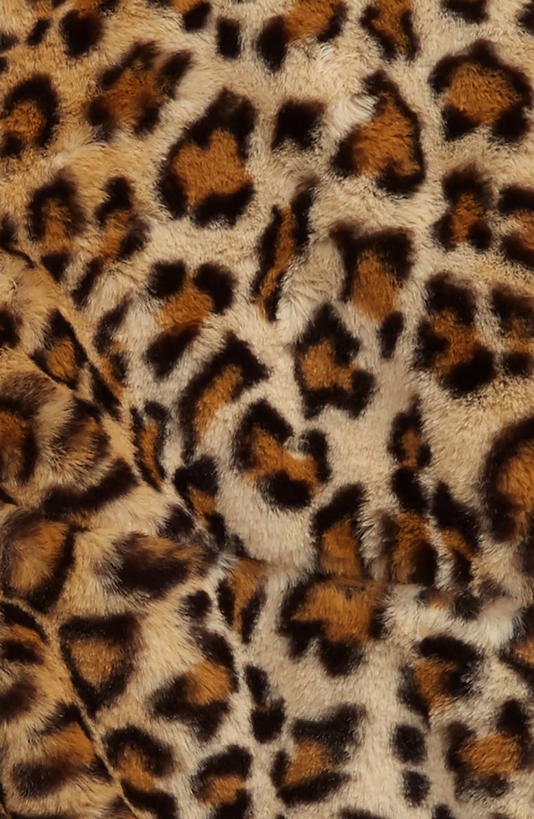 Treasure & Bond Kids' Leopard Print Faux Fur Half Zip Jacket, Alternate, color,