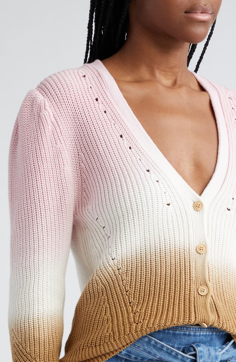 Veronica Beard Parula Dip Dye Cotton Cardigan, Alternate, color, 