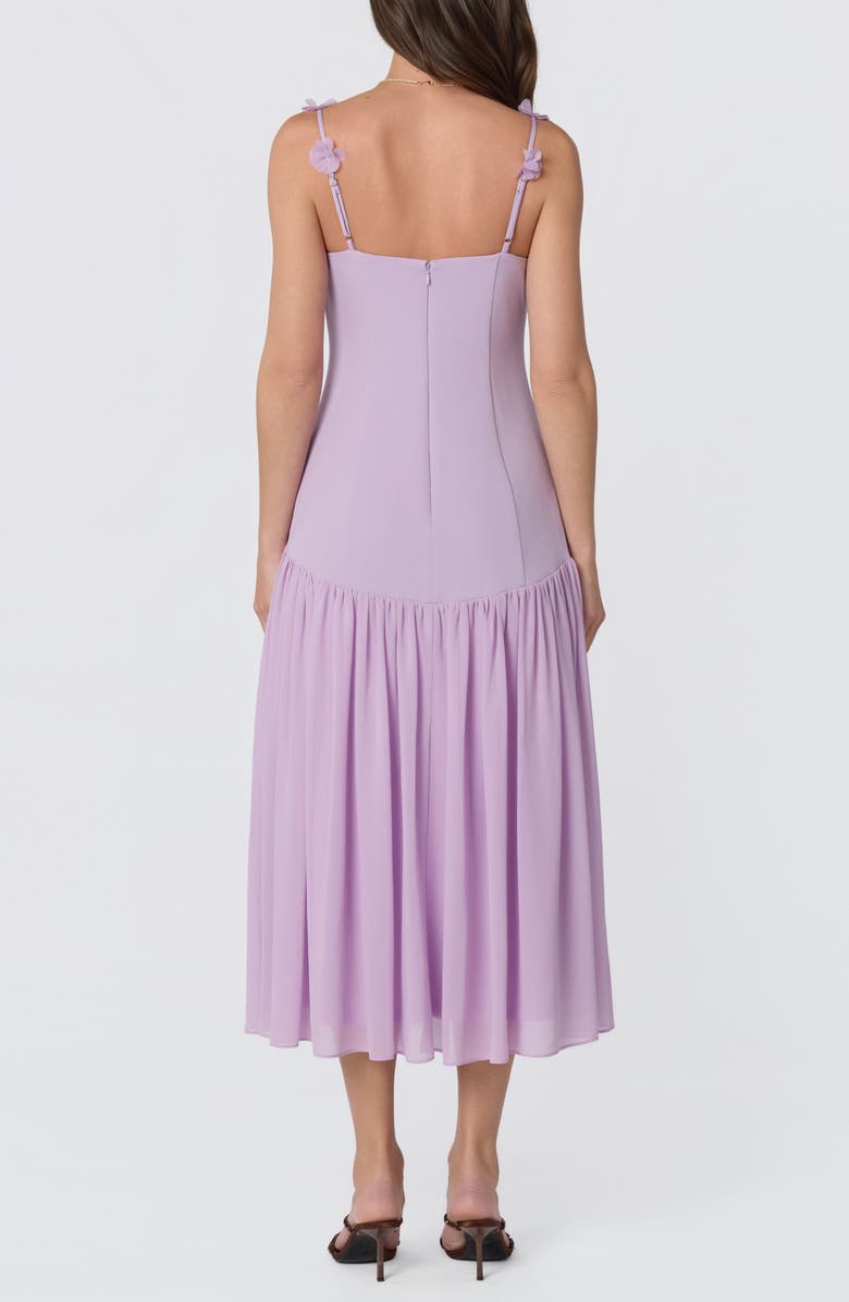 ASTR the Label Amia Floral Mixed Media Party Dress, Alternate, color, Lavender