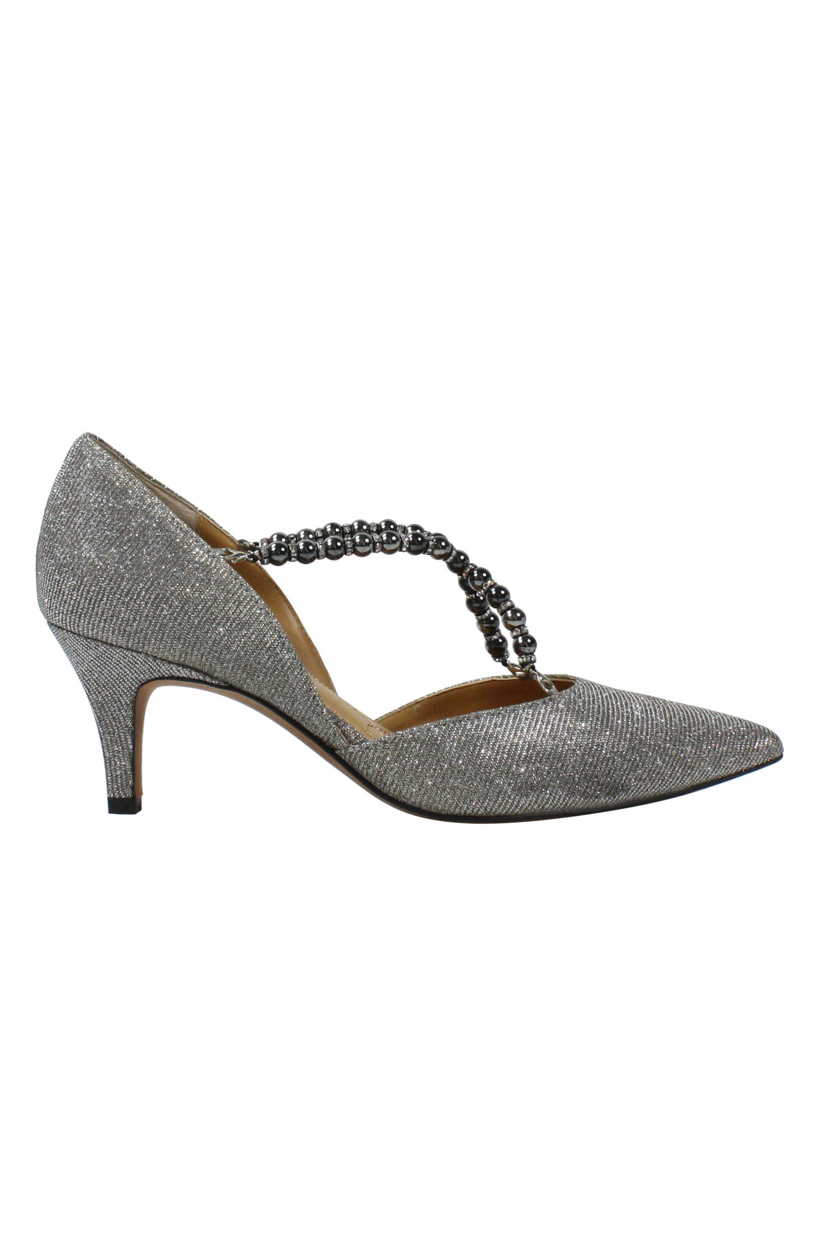 J. Reneé Zayna Convertible Pointed Toe Pump, Alternate, color, Pewter Glitter