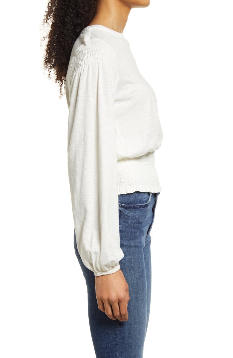 1.STATE Smocked Top, Alternate, color, Toasted Ivory