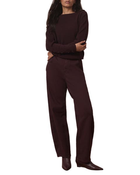 Lace Detail Jumper Pullover Sweater with Long Sleeve and Boat Neck