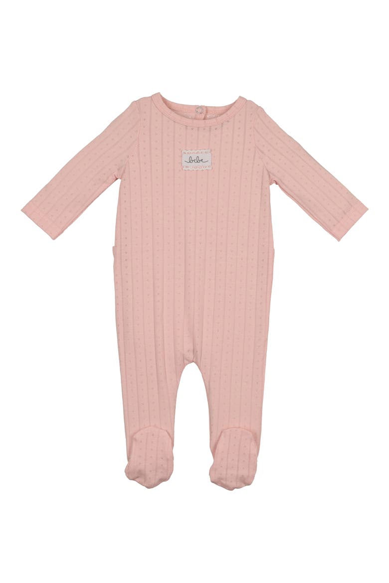 Bebe Pointelle Footie, Main, color, BERRY