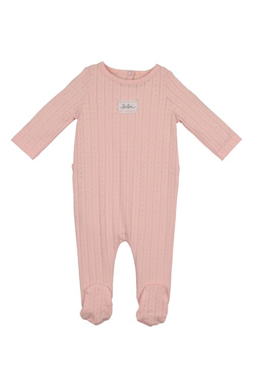 Maniere Manière Bebe Pointelle Footie In Pink
