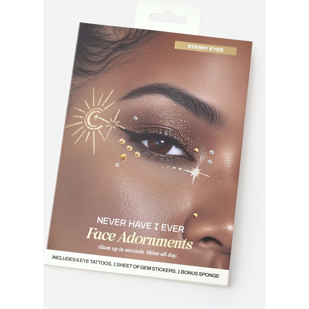 Never Have I Ever Starry Eyed Face Adornments In Metallic Gold