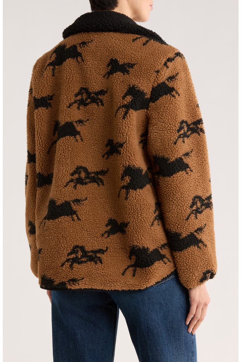 Faux Shearling Jacket, Alternate, color, HORSE BLACK