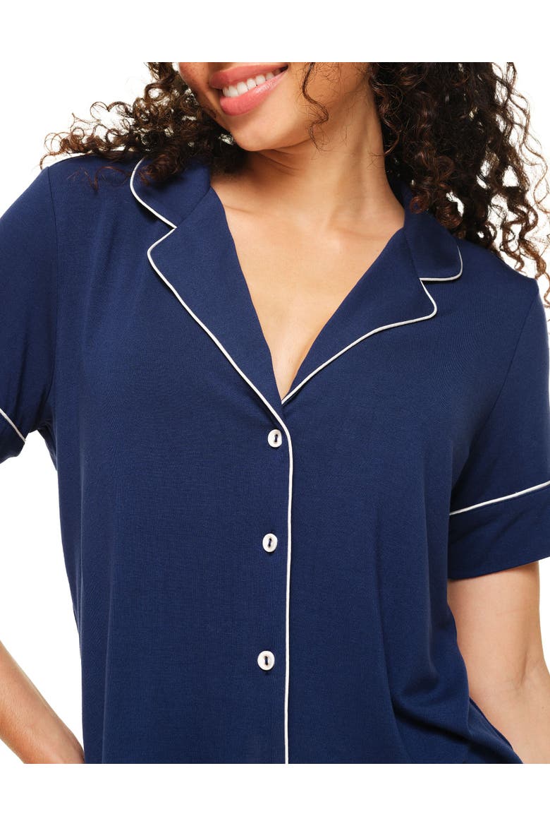 Jane Pajama Shirt & Shorts Set, Alternate, color, Dark blue