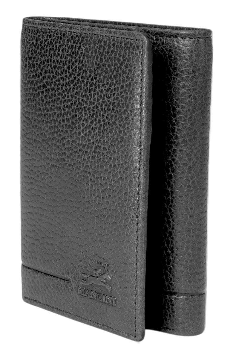 Mancini Fifth Ave RFID Leather Trifold Wallet, Alternate, color, Black