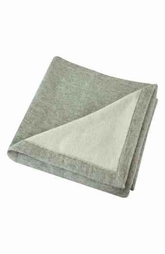 MELANGE HOME Self Hem Merino Wool Blanket