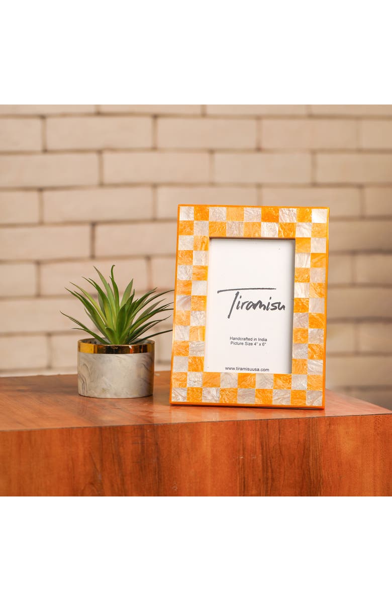 Tiramisu Resin Checkered Picture Frame, Alternate, color, Yellow