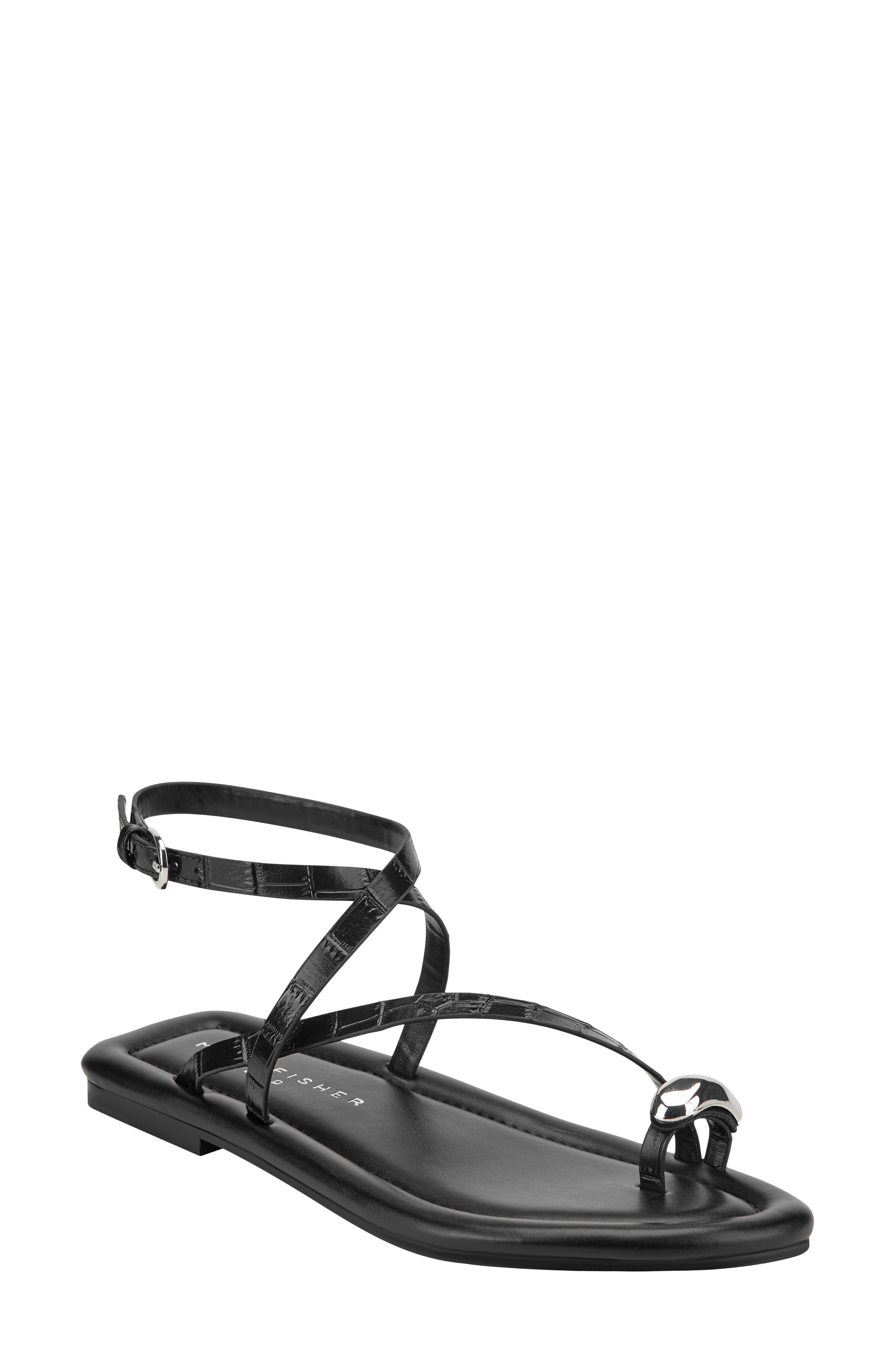Marc Fisher LTD Gynnie Strappy Sandal, Main, color, Black