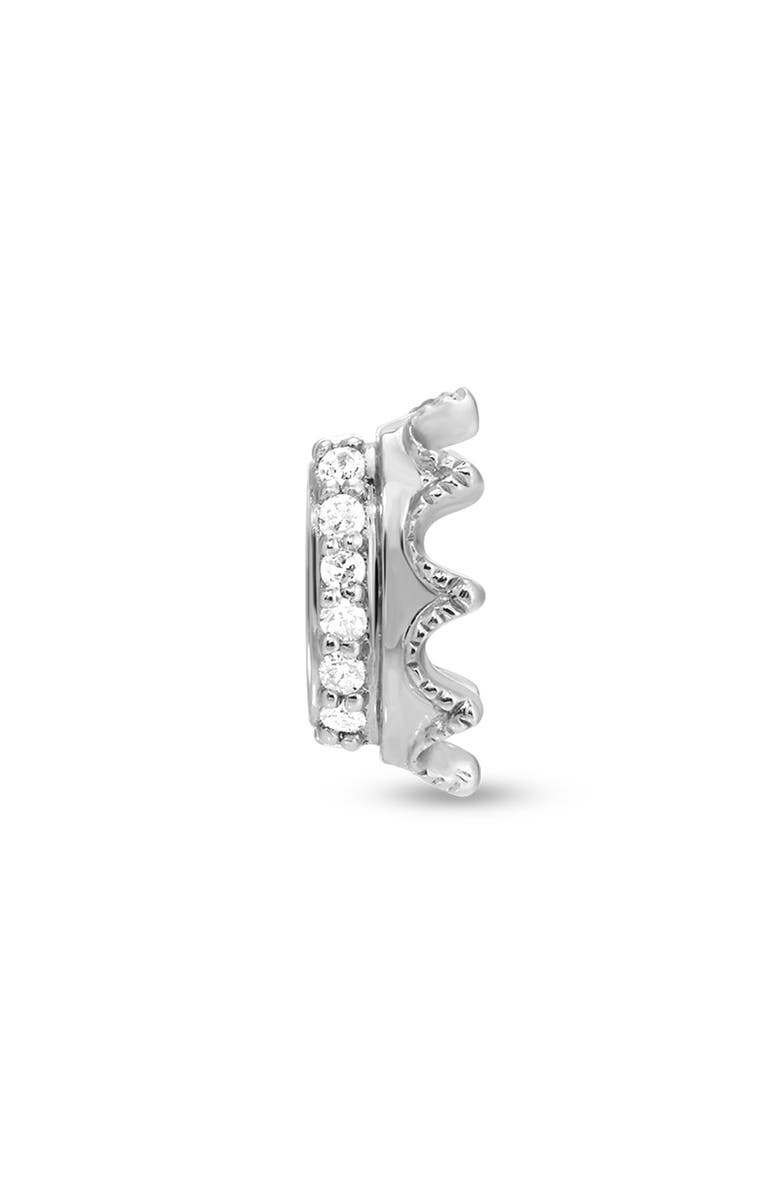 Adina Reyter Pavé Diamond Crown Charm, Main, color, Silver