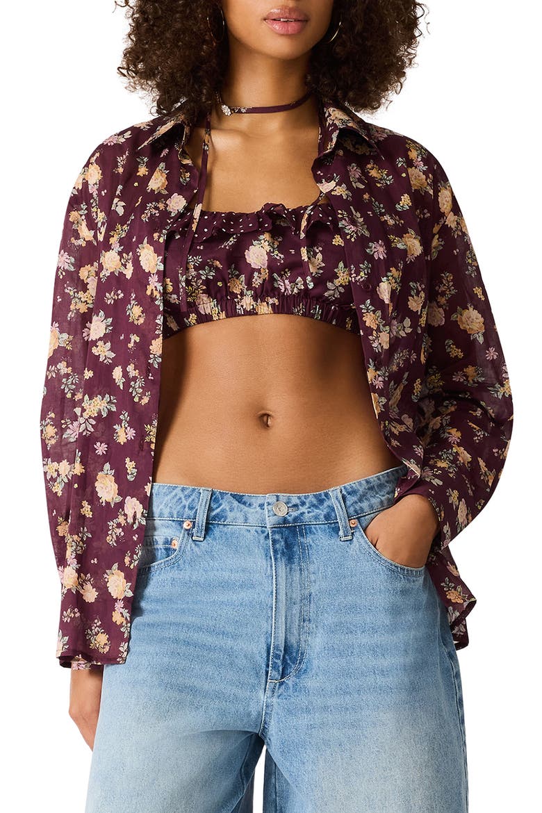 Bennete Printed Voile Shirt, Main, color, PORT