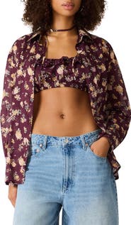 Steve Madden Bennete Printed Voile Shirt