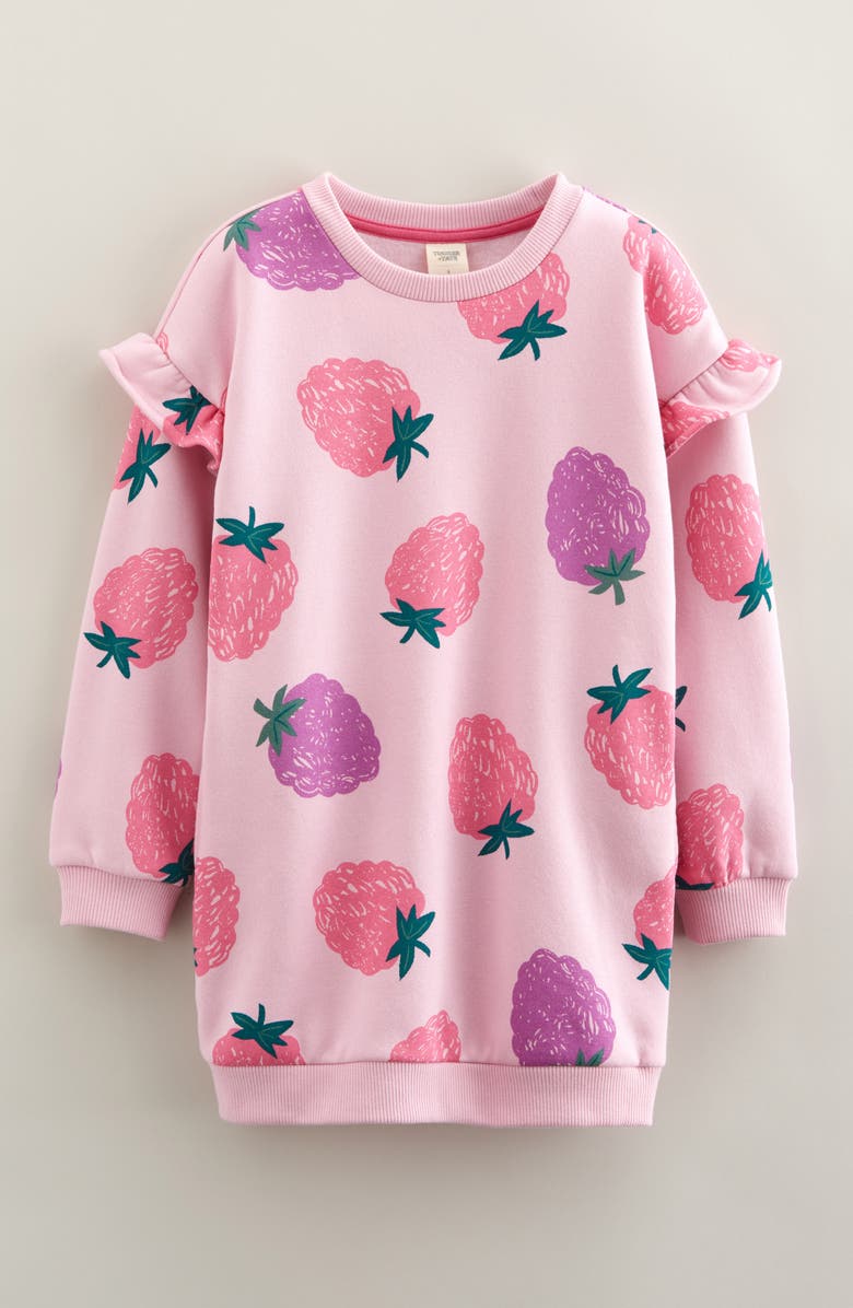 Tucker + Tate Kids' Print Cotton Sweatshirt Dress, Main, color, Pink Lavender Berry Toss