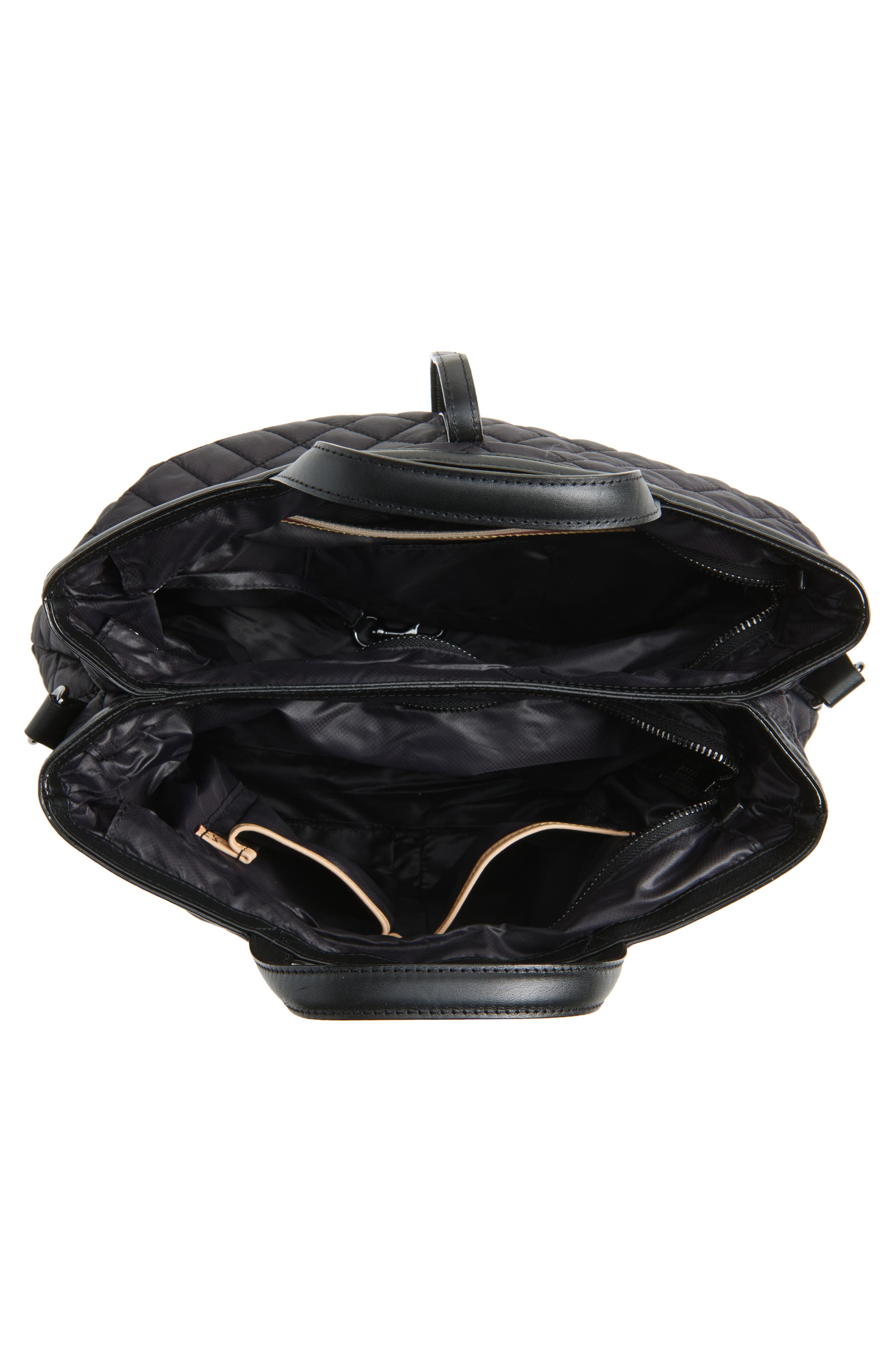 MZ Wallace Medium Astor Diamond Quilted Top Handle Bag, Alternate, color, Black