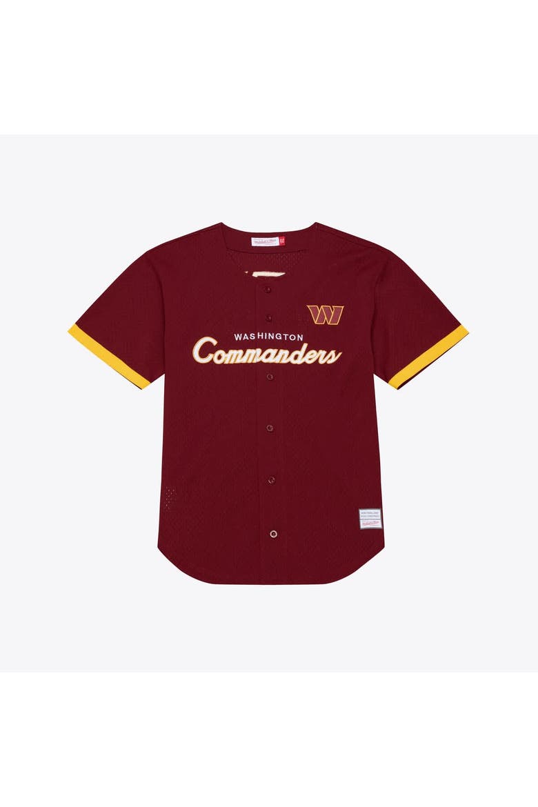 Men's Mitchell & Ness  Burgundy Washington Commanders Head Coach Mesh Full-Button Fashion Jersey, Main, color, Burgundy